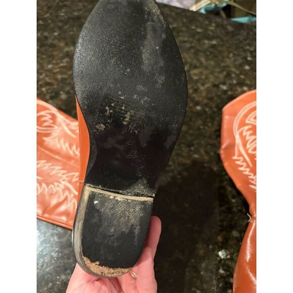 Women's Brown Western Cowboy Boots Standard Size 5.5 Mid-Calf Pointed Toe - Picture 8 of 10